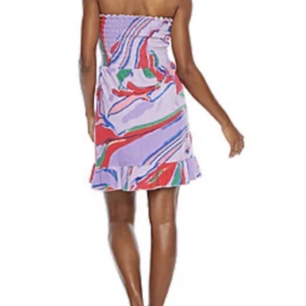 NEW Juicy Couture Velour Ruffle Hem Strapless sundress rouched bodice NWT Small - Picture 2 of 9